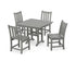 POLYWOOD Traditional Garden Side Chair 5-Piece Farmhouse Dining Set in Slate Grey