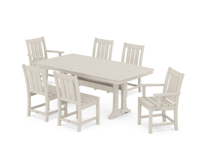 POLYWOOD Oxford 7-Piece Dining Set with Trestle Legs in Sand