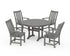 POLYWOOD Vineyard 5-Piece Round Dining Set with Trestle Legs in Slate Grey