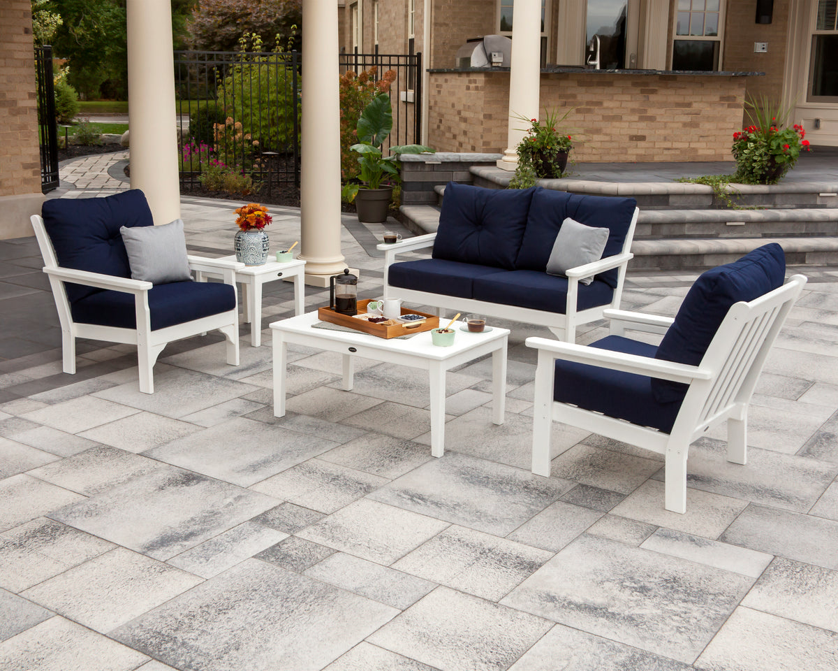 POLYWOOD Vineyard 5-Piece Deep Seating Set with Two Chairs and Loveseat in an outdoor setting