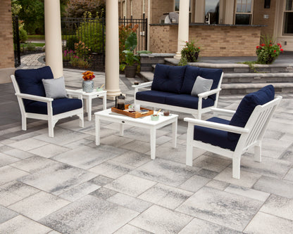 POLYWOOD Vineyard 5-Piece Deep Seating Set with Two Chairs and Loveseat in an outdoor setting
