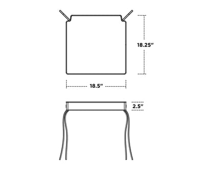 POLYWOOD Acadia Dining Side Seat Cushion dimensions