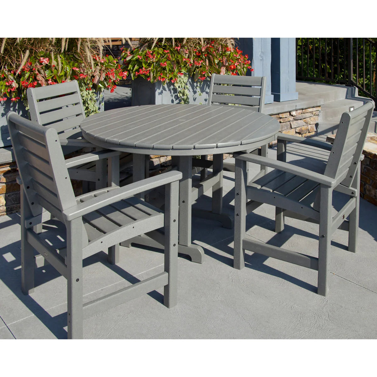 POLYWOOD 48" Round Farmhouse Dining Table