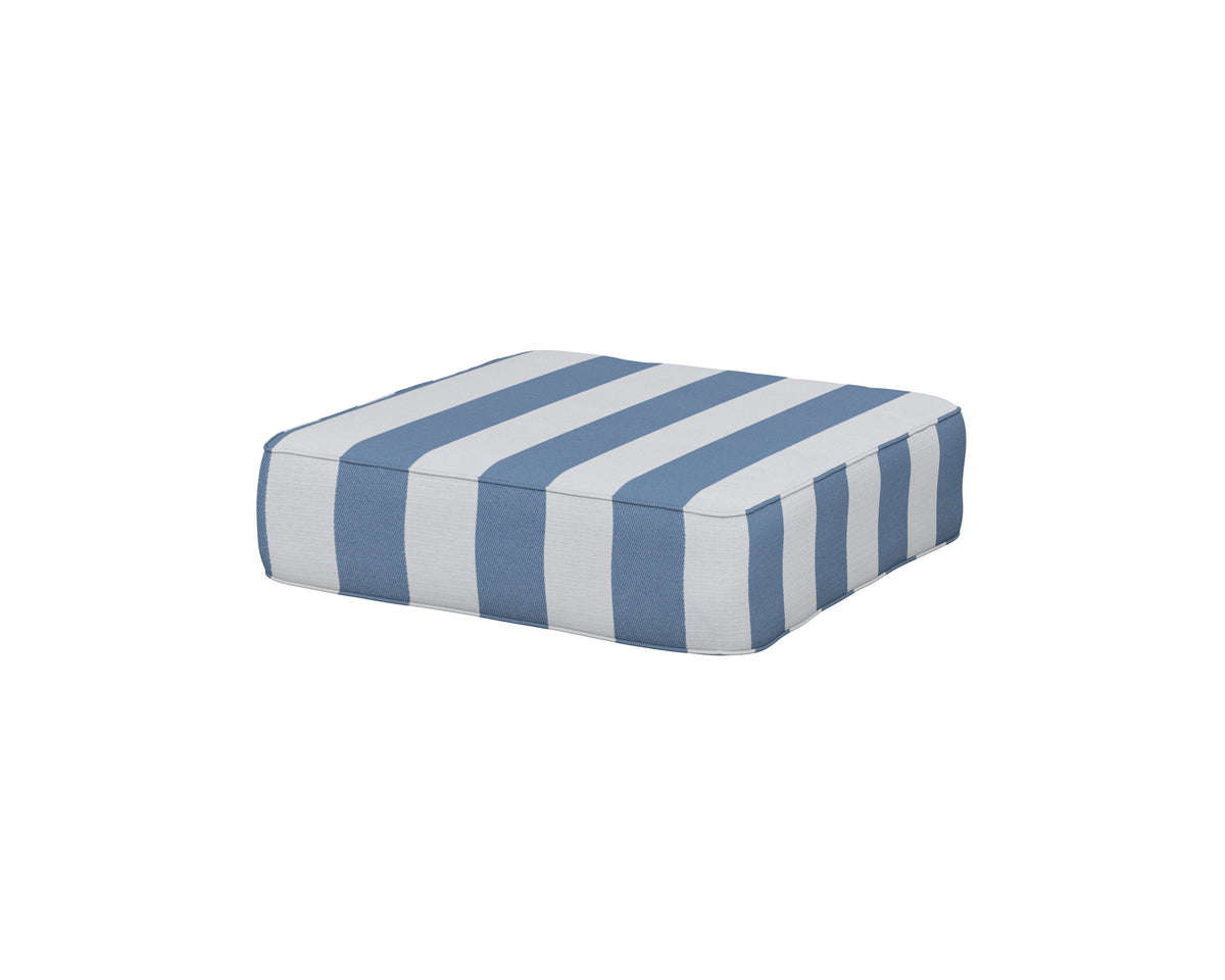 POLYWOOD Ateeva 4000 Ottoman Cushion in Cabana Stripe Sky Blue