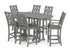 POLYWOOD Country Living Wovendale Arm Chair 7-Piece Bar Set in Slate Grey