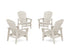 POLYWOOD 4-Piece Nautical Grand Upright Adirondack Chair Conversation Set in Sand