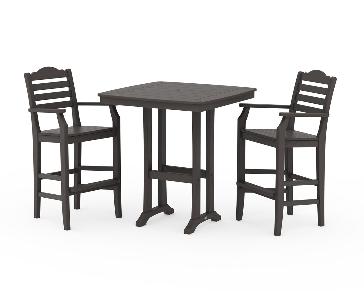 POLYWOOD Savannah 3-Piece Bar Set in Vintage Coffee