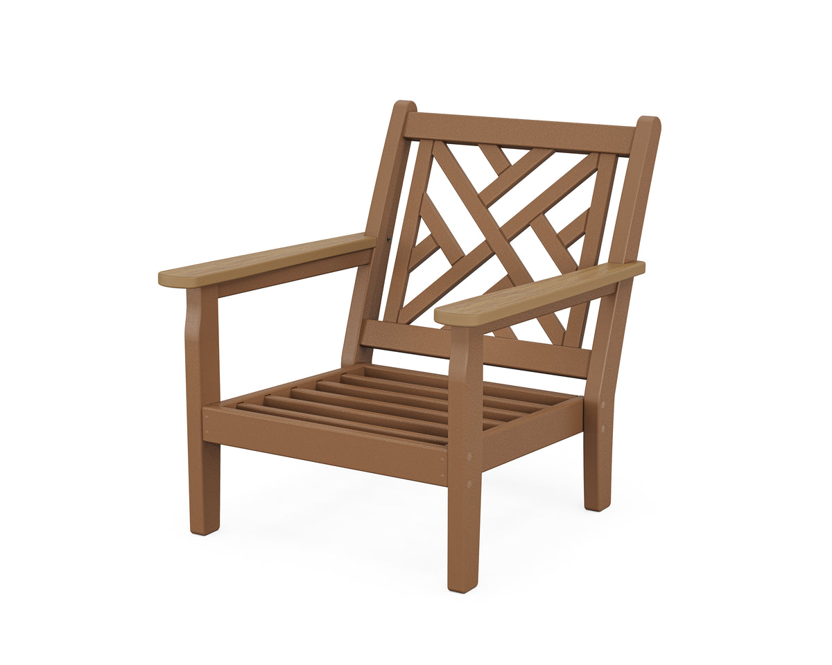 POLYWOOD Chippendale Deep Seating Chair Frame in Teak / Natural