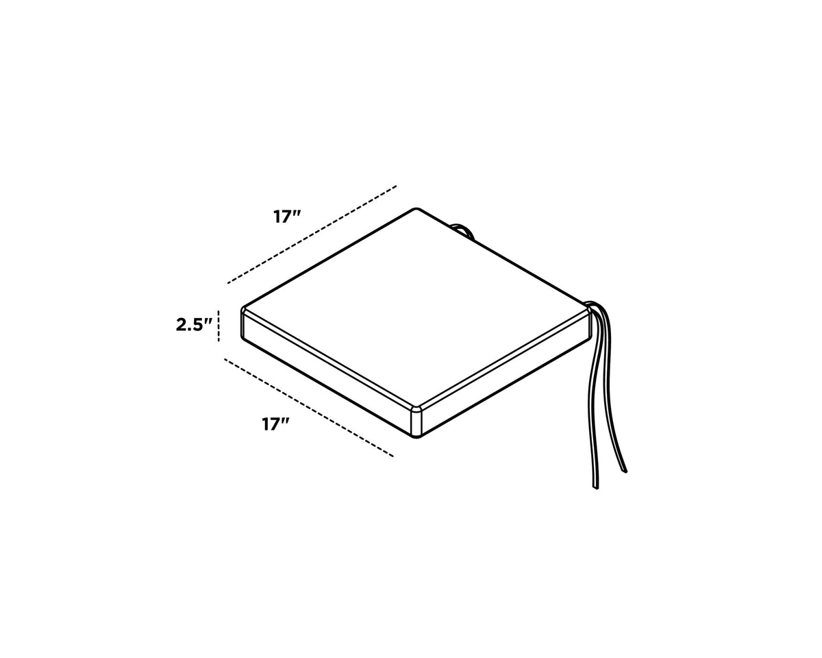 POLYWOOD Ateeva™ 17" x 17" Outdoor Seat Cushion by POLYWOOD® dimensions