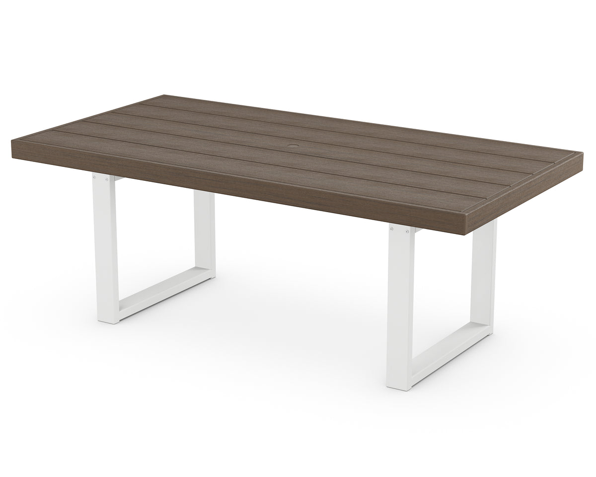 POLYWOOD EDGE 40" x 78" Dining Table in White / Kona