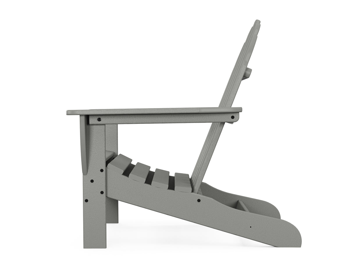 Angled view of the POLYWOOD Classic Adirondack Chair in Slate Grey