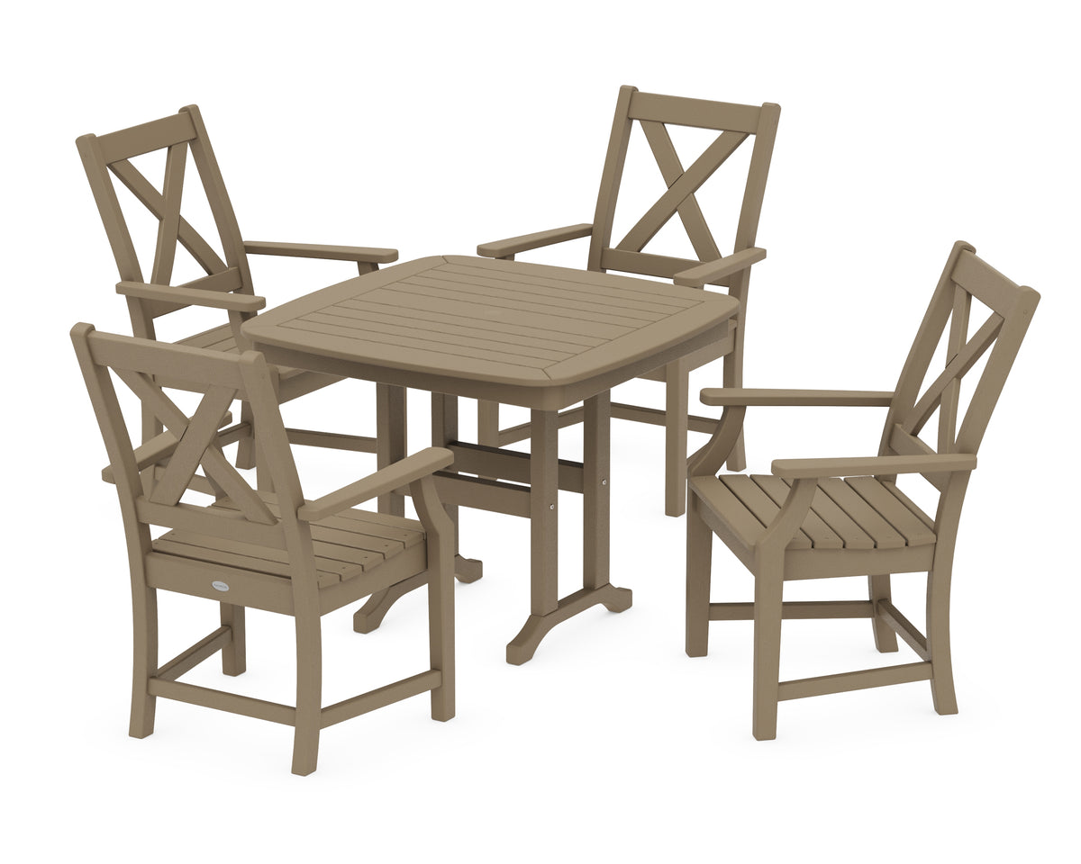 POLYWOOD Braxton 5-Piece Dining Set in Vintage Sahara