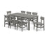 POLYWOOD Modern Studio Urban Chair 9-Piece Parsons Dining Set in Slate Grey