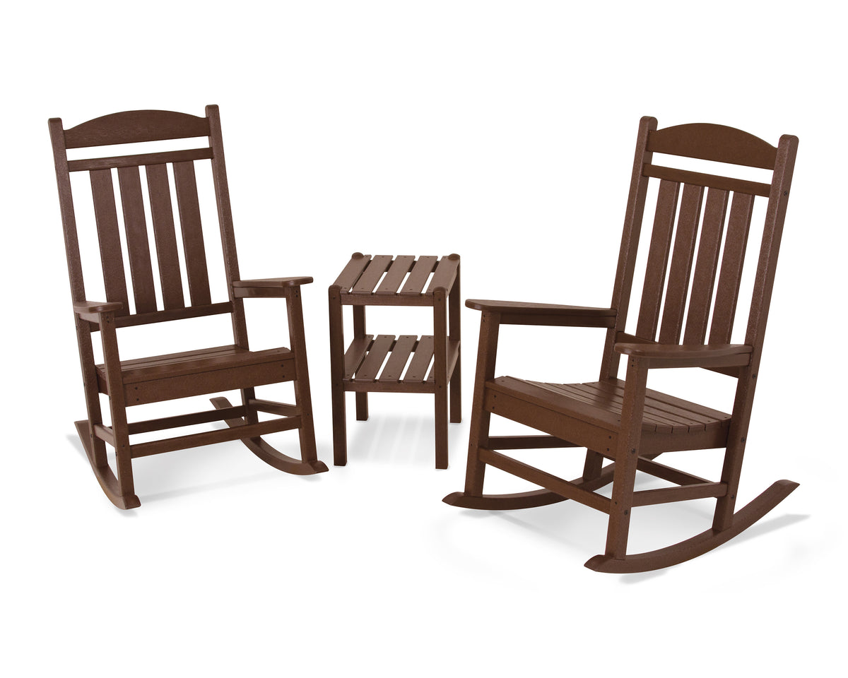 POLYWOOD Presidential 3-Piece Rocker Set in Mahogany