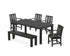 POLYWOOD Mission 6-Piece Parsons Dining Set with Bench in Black