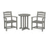 POLYWOOD La Casa Café 3-Piece Round Bistro Dining Set in Slate Grey