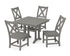 POLYWOOD Braxton Side Chair 5-Piece Farmhouse Dining Set with Trestle Legs in Slate Grey