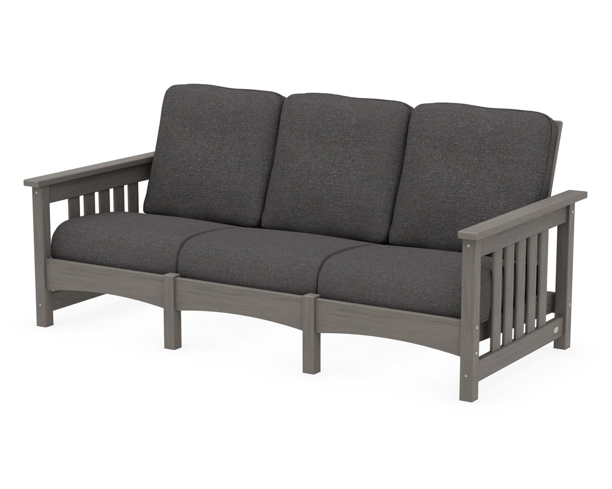 POLYWOOD Club Mission Sofa in Driftwood / Ash Charcoal