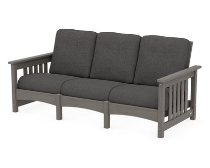 POLYWOOD Club Mission Sofa in Driftwood / Ash Charcoal