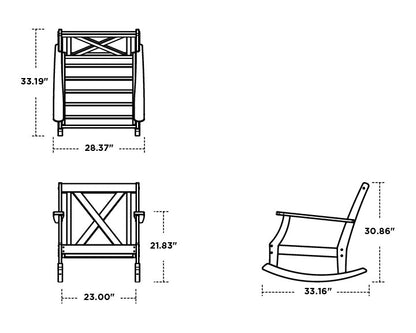 POLYWOOD Braxton Deep Seating Rocking Chair dimensions