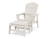 POLYWOOD Nautical Grand Upright Adirondack Chair with Ottoman in Sand