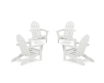 POLYWOOD 4-Piece Classic Adirondack Conversation Set in White