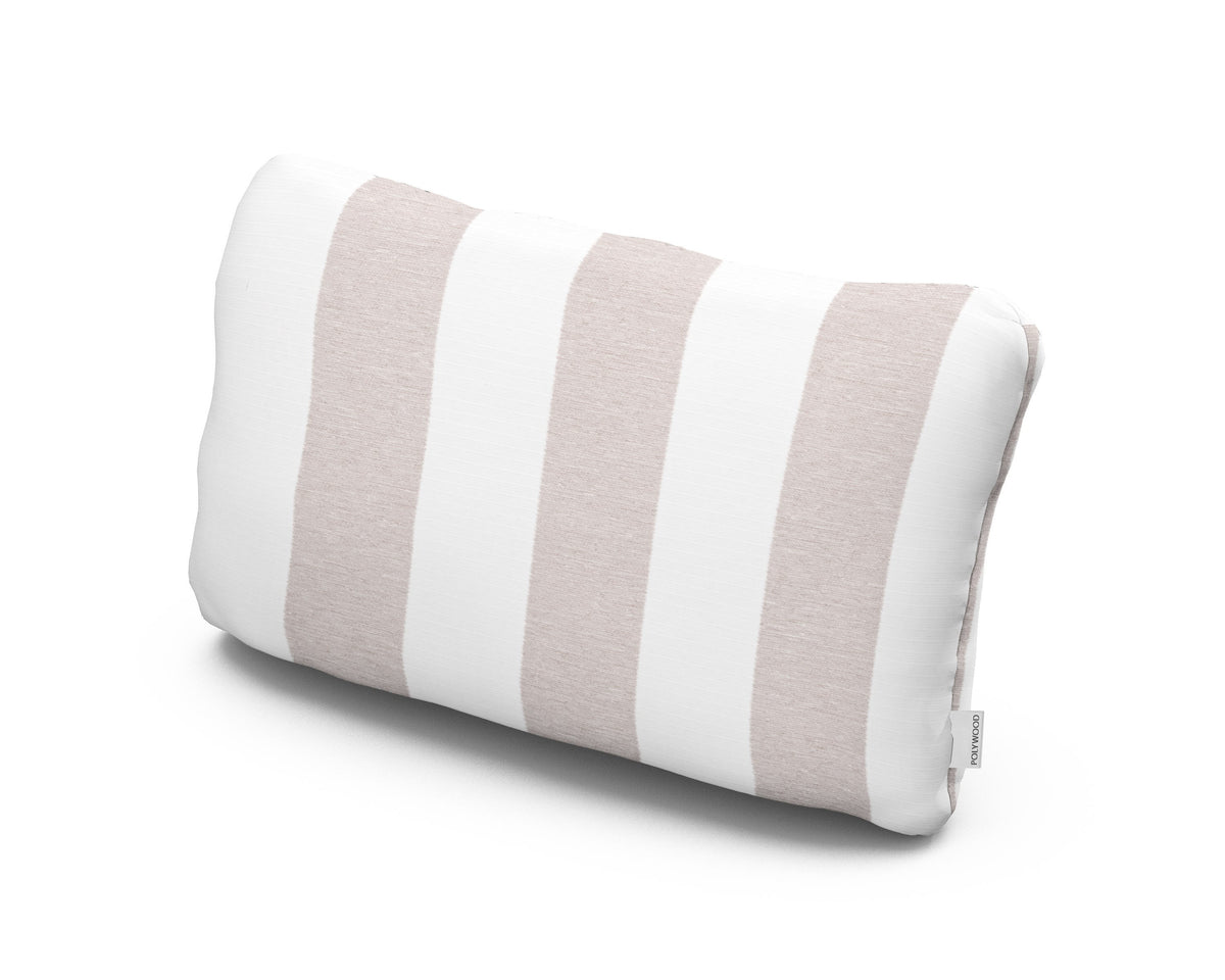 POLYWOOD Outdoor Lumbar Pillow in Cabana Stripe Dune Burlap