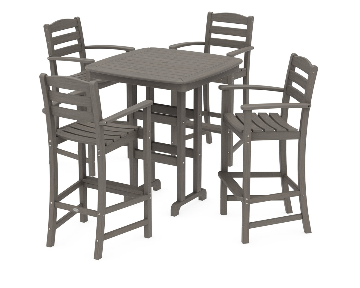 POLYWOOD La Casa Café 5-Piece Bar Set in Driftwood