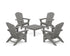 POLYWOOD 5-Piece Nautical Grand Adirondack Chair Conversation Group in Slate Grey