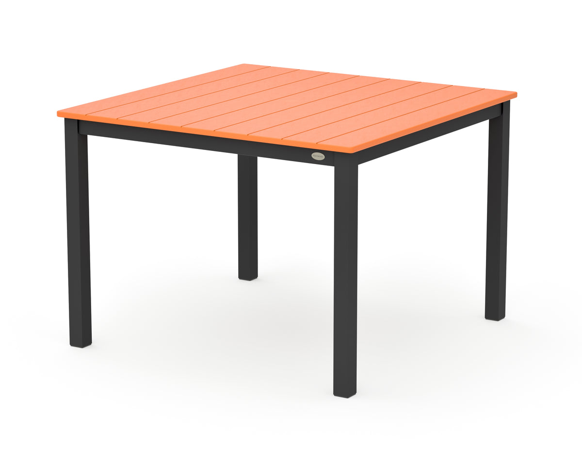 POLYWOOD Main Street 42 x 42 Dining Table in Black / Tangerine