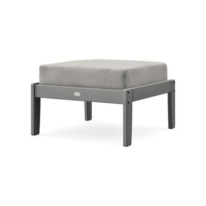POLYWOOD Braxton Deep Seating Ottoman in Slate Grey / Weathered Tweed