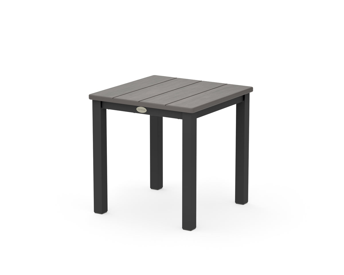 POLYWOOD Main Street 18" Side Table in Black / Driftwood