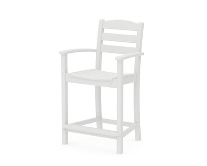 POLYWOOD La Casa Café Counter Arm Chair in White