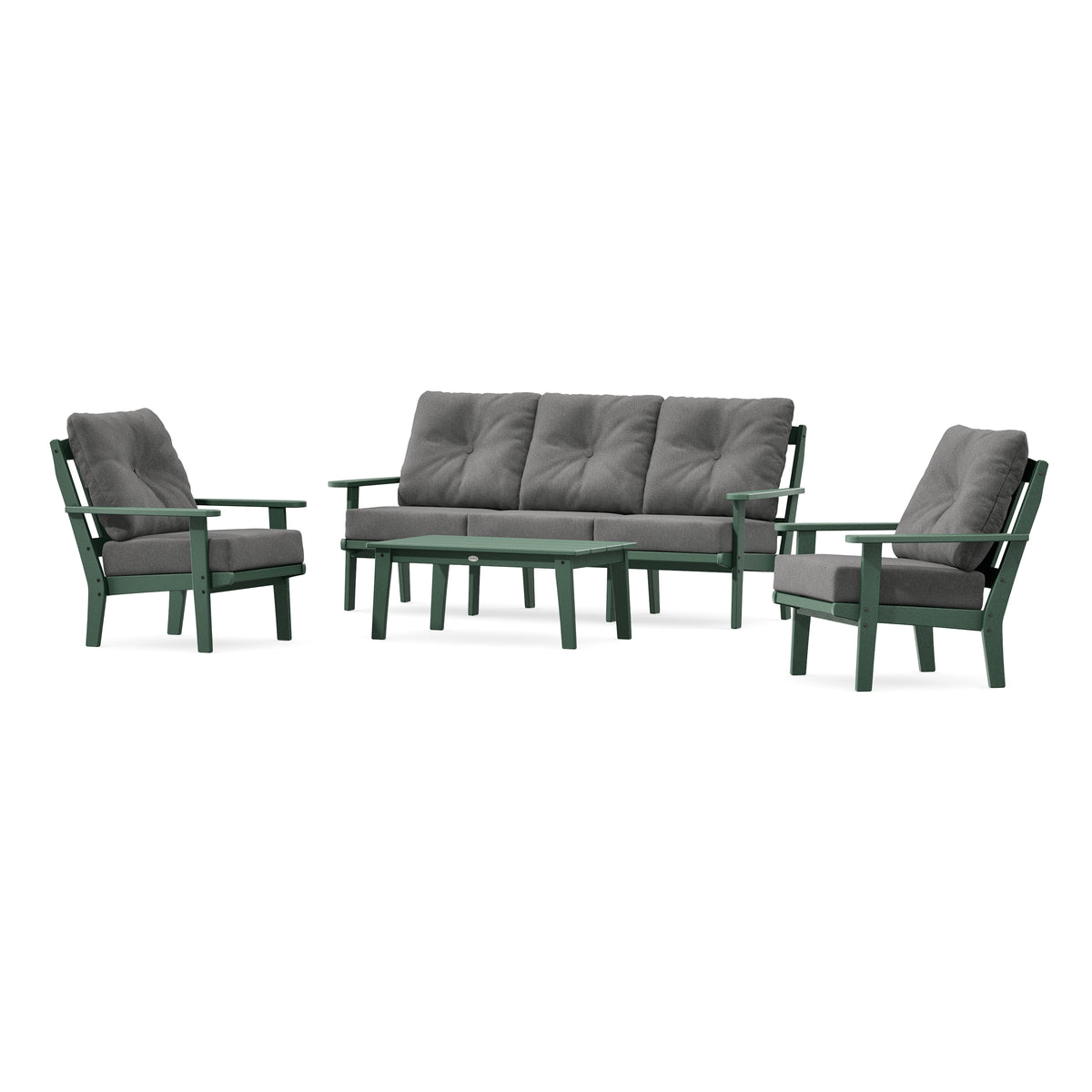 POLYWOOD Mission 4-Piece Deep Seating Set with Sofa in Green