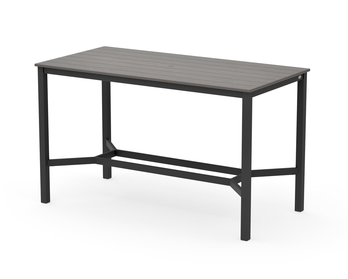POLYWOOD Main Street 36 x 72 Bar Table in Black / Driftwood