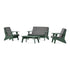 POLYWOOD Riviera Modern Lounge 4-Piece Set in Green