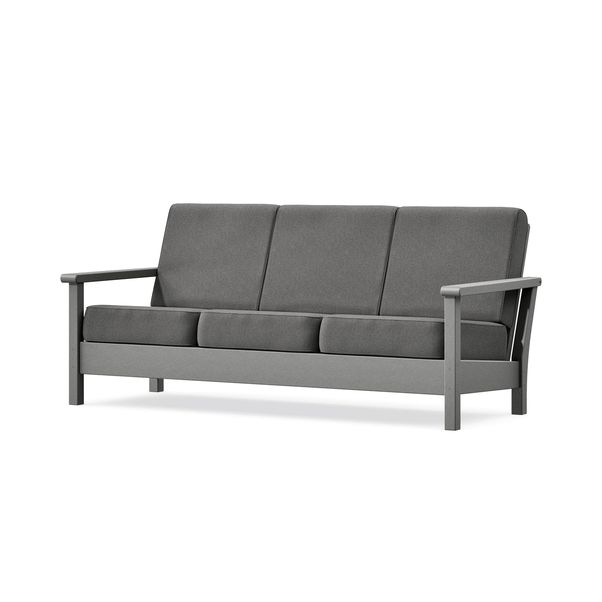POLYWOOD Harbour Deep Seating Sofa in Slate Grey / Ash Charcoal