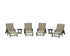 POLYWOOD 6-Piece Coastal Woven Chaise with Arms and Wheels Lounge Set in Black / Dune Grass