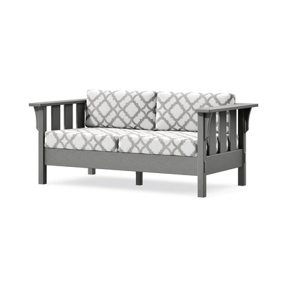 POLYWOOD Acadia Deep Seating Loveseat in Slate Grey / Trellis Grey Mist