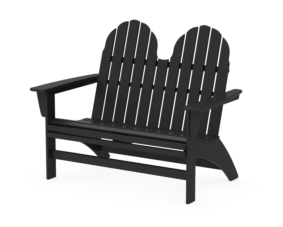 POLYWOOD Vineyard 48" Adirondack Bench in Black