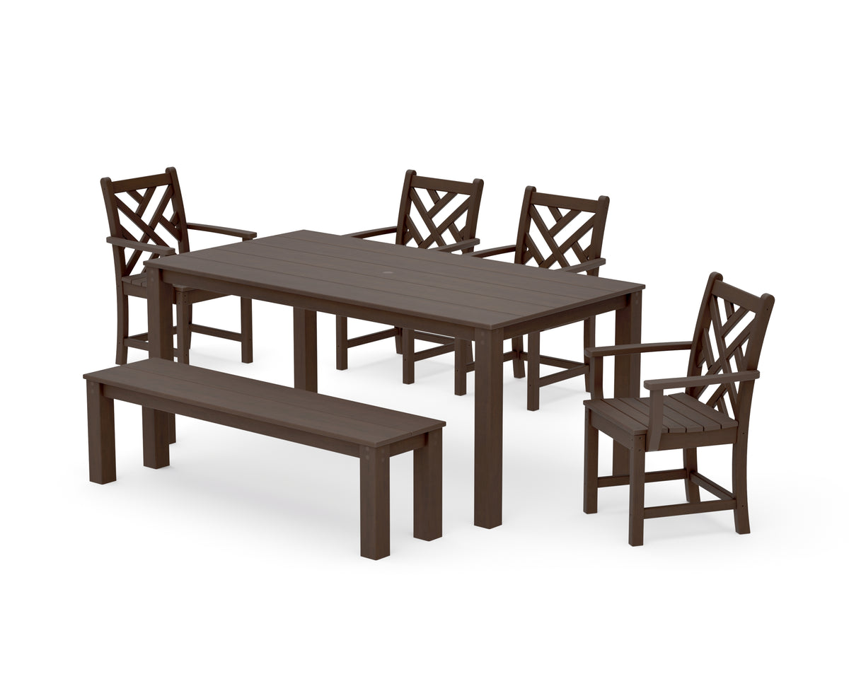 POLYWOOD Chippendale 6-Piece Parsons Dining Set with Bench in Kona