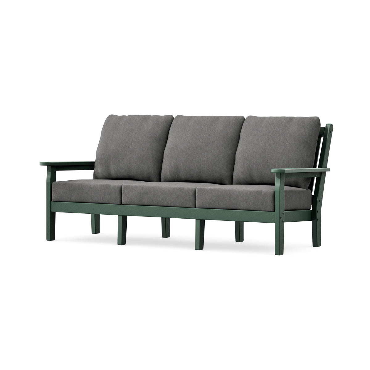 POLYWOOD Chippendale Deep Seating Sofa in Green / Ash Charcoal