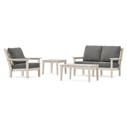 POLYWOOD Chippendale 4-Piece Deep Seating Set in Sand