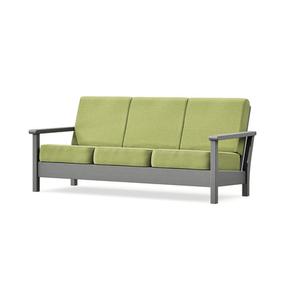 POLYWOOD Harbour Deep Seating Sofa in Slate Grey / Chartreuse Boucle