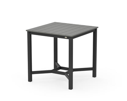 POLYWOOD Main Street 36 x 36 Counter Table in Black / Slate Grey