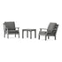 POLYWOOD Chinoiserie 3-Piece Deep Seating Set in Slate Grey