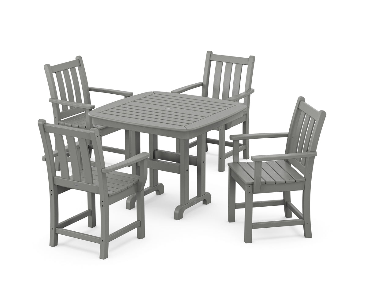POLYWOOD Traditional Garden 5-Piece Dining Set in Slate Grey