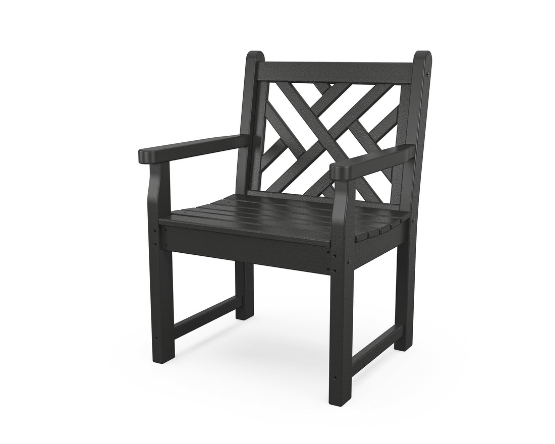 POLYWOOD Chippendale Garden Arm Chair in Black