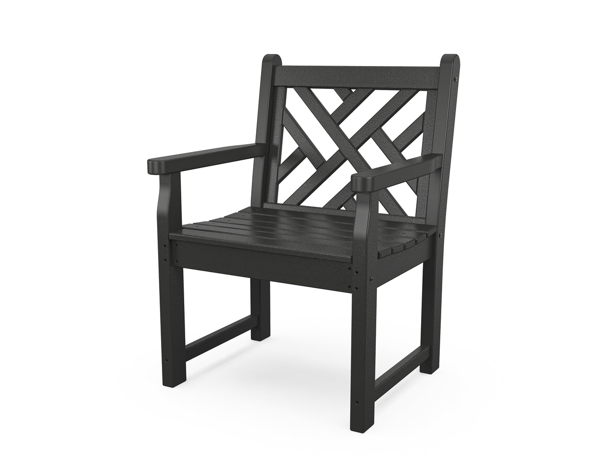 POLYWOOD Chippendale Garden Arm Chair in Black