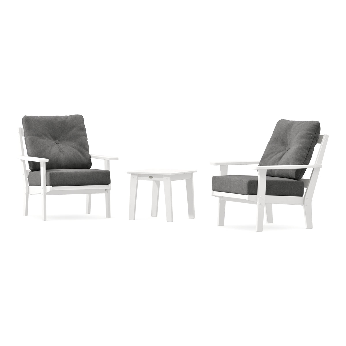 POLYWOOD Prairie 3-Piece Deep Seating Set in Vintage White